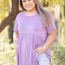 Boutique Simplified Be My Baby-Doll In Dusty Lavender