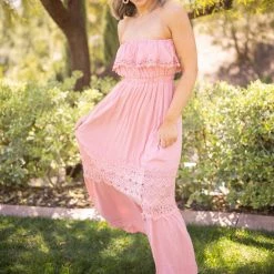 Boutique Simplified Wish You Well Strapless Maxi