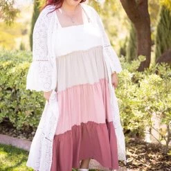 Boutique Simplified Go Your Own Way Eyelet Cardigan