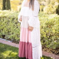 Boutique Simplified Go Your Own Way Eyelet Cardigan