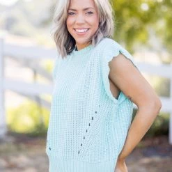 Boutique Simplified We're Mint To Be Sleeveless Top Tops