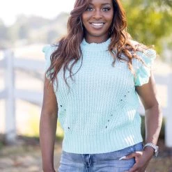 Boutique Simplified We're Mint To Be Sleeveless Top Tops