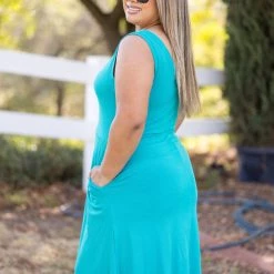 Boutique Simplified Feel Your Touch Teal Dress Dresses
