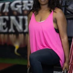 Boutique Simplified Just Breathe Open Back Tank - Hot Pink Tops