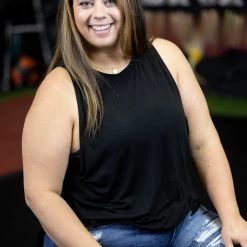 Boutique Simplified Totally Balanced Black Tank