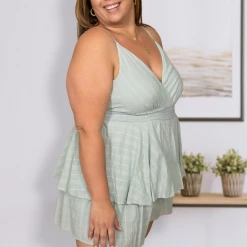 Boutique Simplified All Frills & Flare Romper Tank Tops