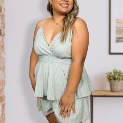 Boutique Simplified All Frills & Flare Romper Tank Tops