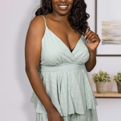 Boutique Simplified All Frills & Flare Romper Tank Tops