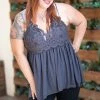Boutique Simplified Complete Me Tunic - Charcoal Tops