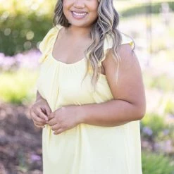 Boutique Simplified Sunshine Infusion Flutter Sleeve Tops