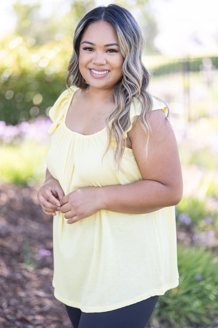 Boutique Simplified Sunshine Infusion Flutter Sleeve Tops 2 Boutique Simplified Sunshine Infusion Flutter Sleeve Tops