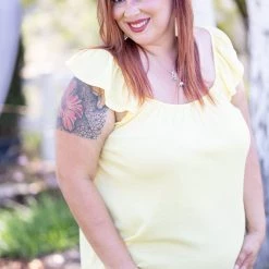 Boutique Simplified Sunshine Infusion Flutter Sleeve Tops 13 Boutique Simplified Sunshine Infusion Flutter Sleeve Tops