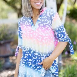 Boutique Simplified Cheerful Cheetah Gabby Tops
