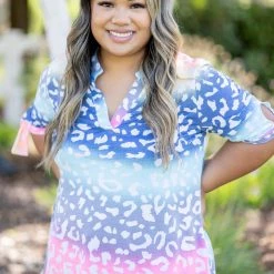 Boutique Simplified Cheerful Cheetah Gabby Tops