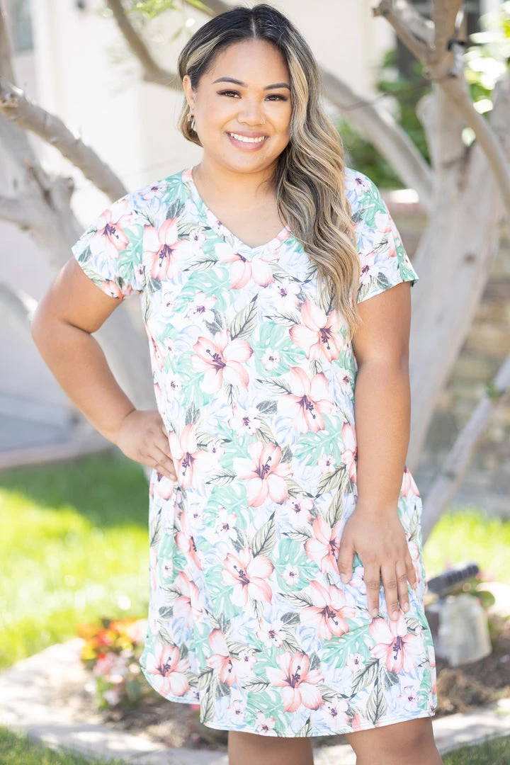 Boutique Simplified Hibiscus Dreams Swing Dress Dresses 1 Boutique Simplified Hibiscus Dreams Swing Dress Dresses