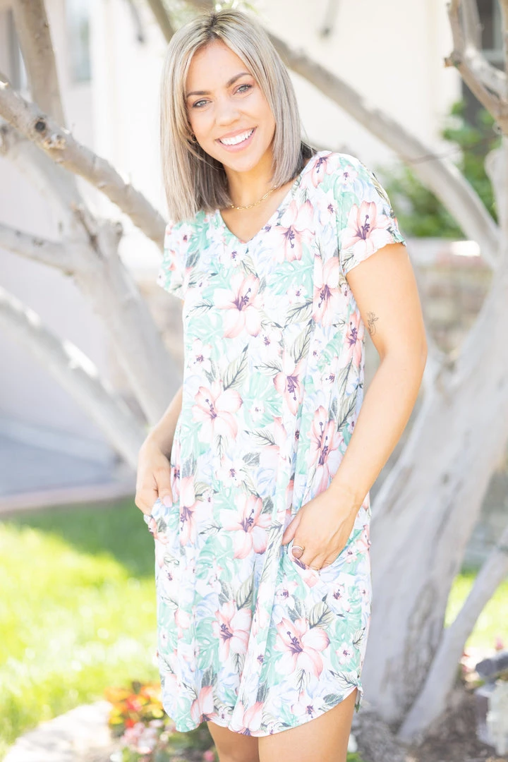 Boutique Simplified Hibiscus Dreams Swing Dress Dresses 5 Boutique Simplified Hibiscus Dreams Swing Dress Dresses