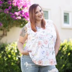 Boutique Simplified Tops Sweet Petals Sleeveless Top