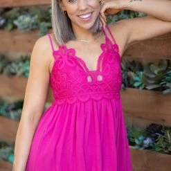 Boutique Simplified Tops Complete Me Tunic - Hot Pink