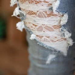 Boutique Simplified Lace Patched Judy Blue Skinnies