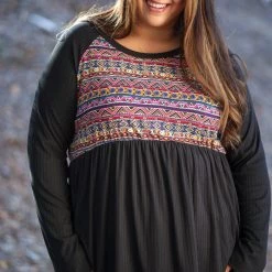 Boutique Simplified Desert Nights Long Sleeve Tops