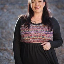 Boutique Simplified Desert Nights Long Sleeve Tops