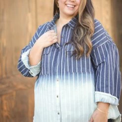 Boutique Simplified Denim Perfection Button Down Tunic