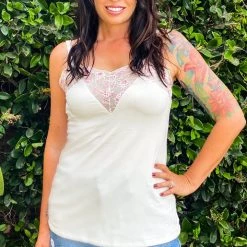 Boutique Simplified Delicate Floral Lace Trim Tank Tops 7 Boutique Simplified Delicate Floral Lace Trim Tank Tops