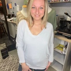 Charlotte Avery V-neck Dolman Sleeve Sweater Tops