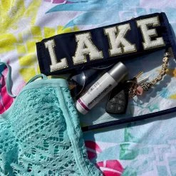 Classy Cloth Accessories Chenille Letter Clear Zipper Pouch