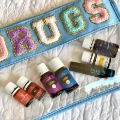 Classy Cloth Accessories Chenille Letter Clear Zipper Pouch