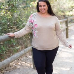 Boutique Simplified Side With Love Long Sleeve Top Tops