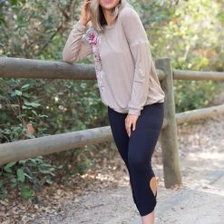 Boutique Simplified Side With Love Long Sleeve Top Tops