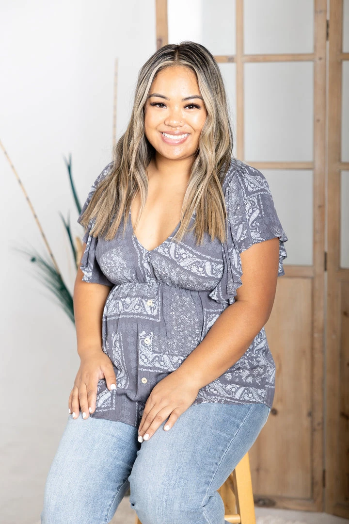 Boutique Simplified Boho Bandana Babydoll 1 Boutique Simplified Boho Bandana Babydoll