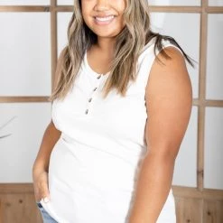 Boutique Simplified Tops Travelin' Woman Henley Tank 6 Boutique Simplified Tops Travelin' Woman Henley Tank