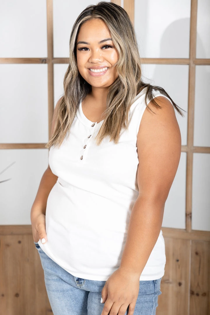 Boutique Simplified Tops Travelin' Woman Henley Tank 3 Boutique Simplified Tops Travelin' Woman Henley Tank