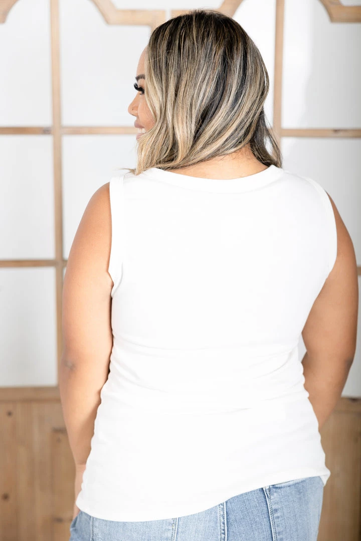 Boutique Simplified Tops Travelin' Woman Henley Tank 4 Boutique Simplified Tops Travelin' Woman Henley Tank