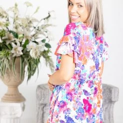 Boutique Simplified Tops Galactic Floral Babydoll