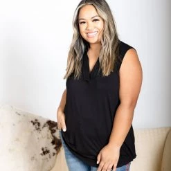 Boutique Simplified Blacked Out Sleeveless Gabby