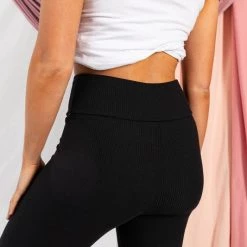 White Birch Bottoms Ribbed Knit Bike Shorts